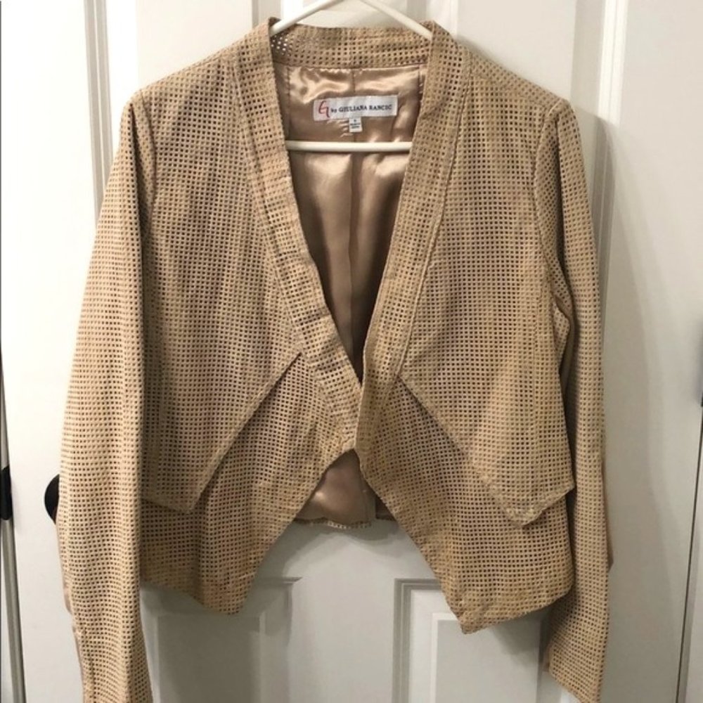 G by Giuliana Open Front Leather Jacket